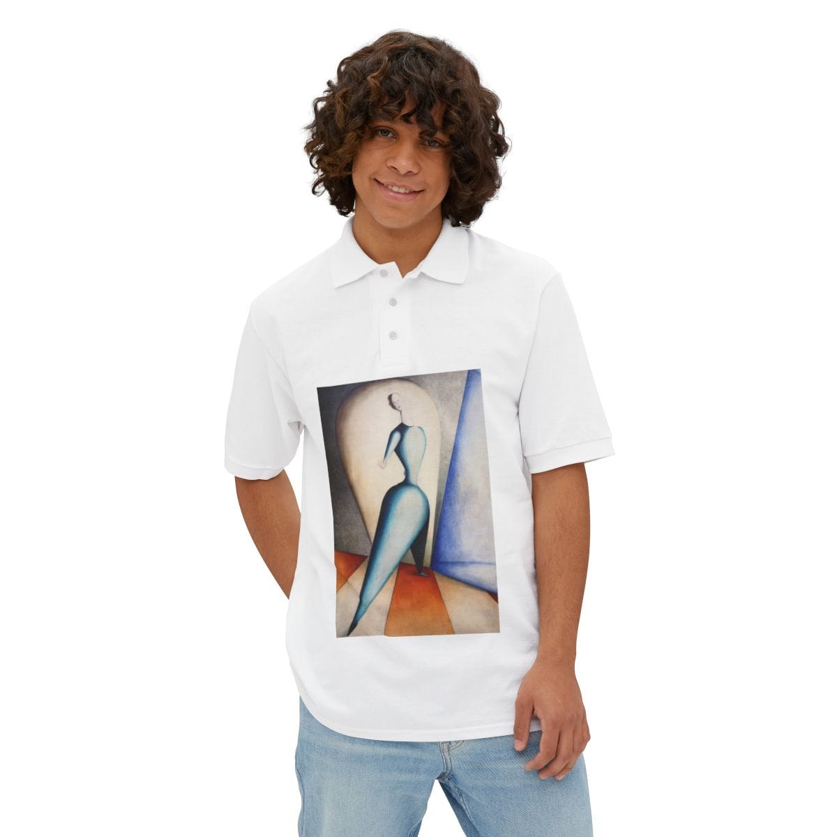 Mens Pique Art Polo, Artist Oskar Schlemmer, Artwork 